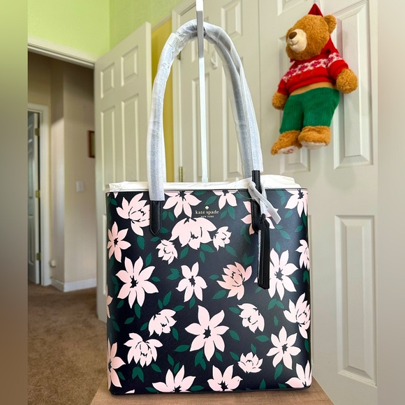 Kate Spade Jana Winter Blooms Medium Tote Bag, New with Tag - Picture 1 of 11